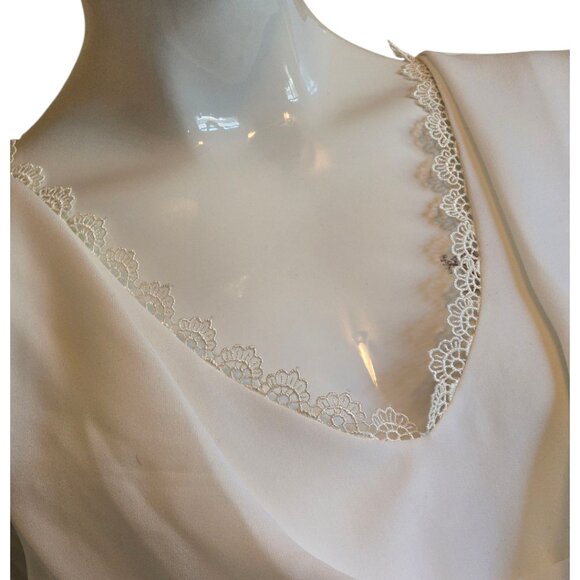 JS COLLECTION Royalty Inspired Cowlneck Wedding Gown sz 8 - Picture 2 of 14